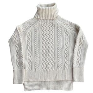 Madewell Ivory Wool Blend Turtleneck Sweater
